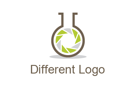 lens inside chemical flask icon