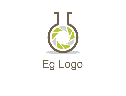 lens inside chemical flask icon