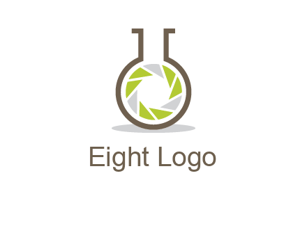 lens inside chemical flask icon