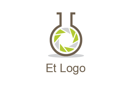 lens inside chemical flask icon