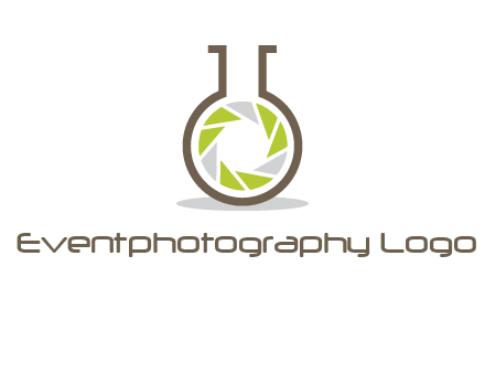 lens inside chemical flask icon