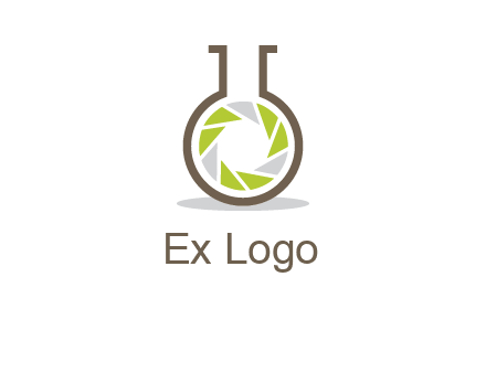 lens inside chemical flask icon