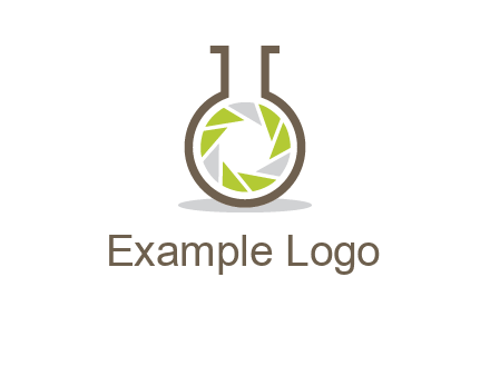 lens inside chemical flask icon