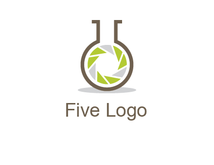 lens inside chemical flask icon