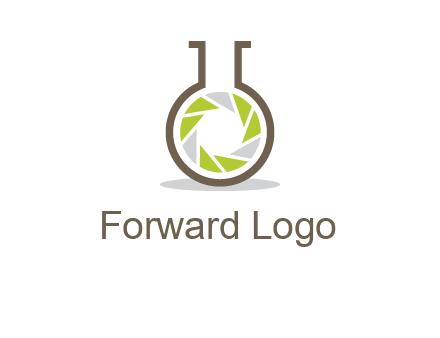 lens inside chemical flask icon