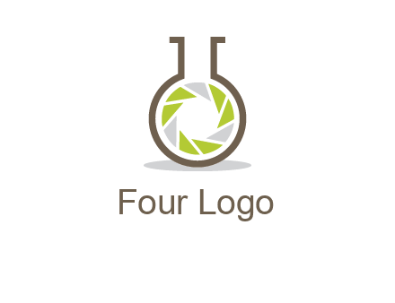 lens inside chemical flask icon