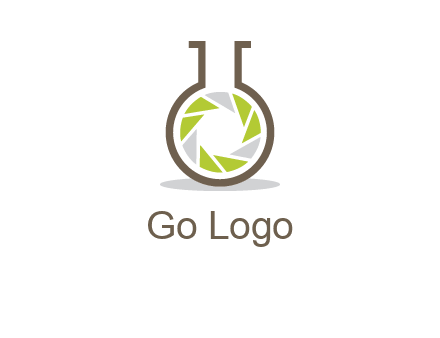 lens inside chemical flask icon