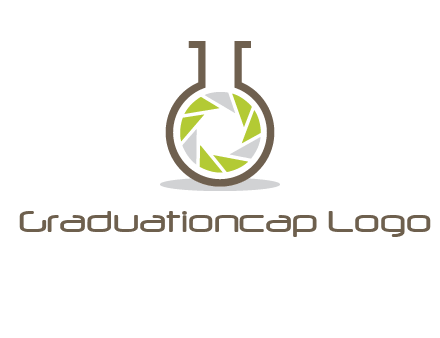 lens inside chemical flask icon