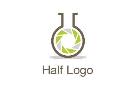 lens inside chemical flask icon