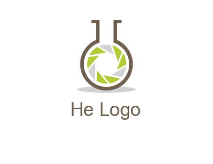 lens inside chemical flask icon