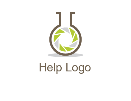 lens inside chemical flask icon