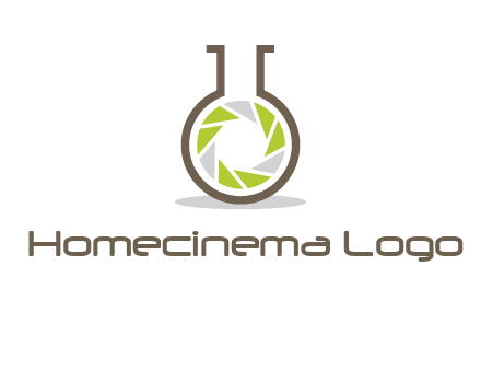 lens inside chemical flask icon
