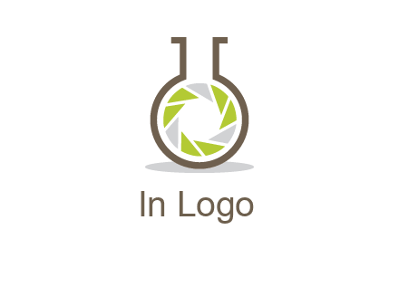 lens inside chemical flask icon