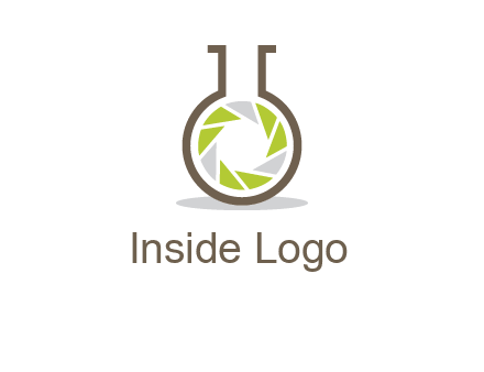 lens inside chemical flask icon