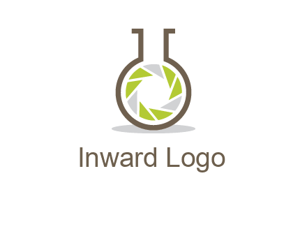 lens inside chemical flask icon