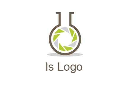 lens inside chemical flask icon