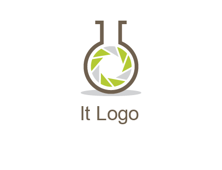 lens inside chemical flask icon
