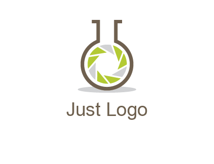 lens inside chemical flask icon