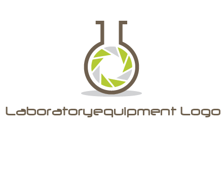 lens inside chemical flask icon
