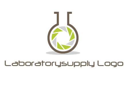 lens inside chemical flask icon