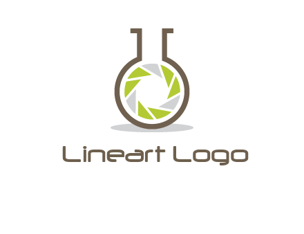 lens inside chemical flask icon