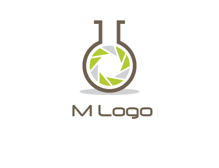 lens inside chemical flask icon