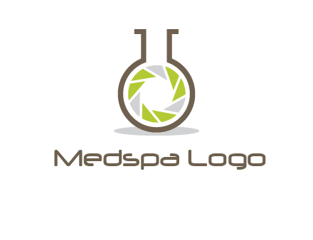 lens inside chemical flask icon