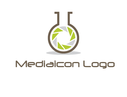 lens inside chemical flask icon