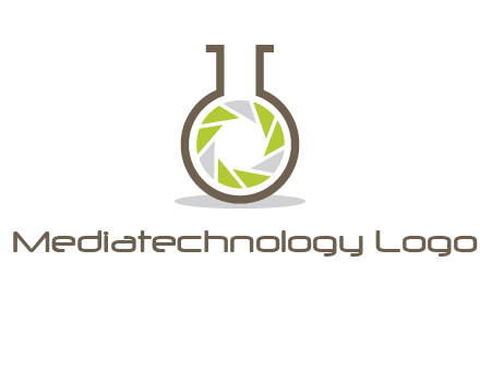 lens inside chemical flask icon