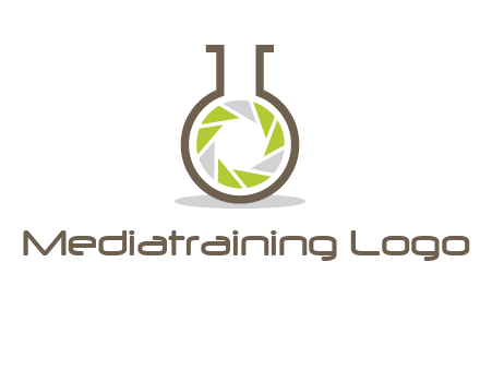 lens inside chemical flask icon