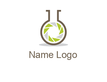 lens inside chemical flask icon