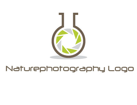 lens inside chemical flask icon