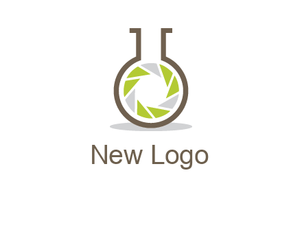 lens inside chemical flask icon