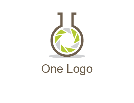 lens inside chemical flask icon