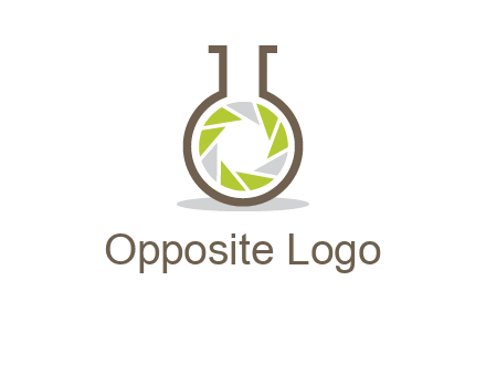 lens inside chemical flask icon