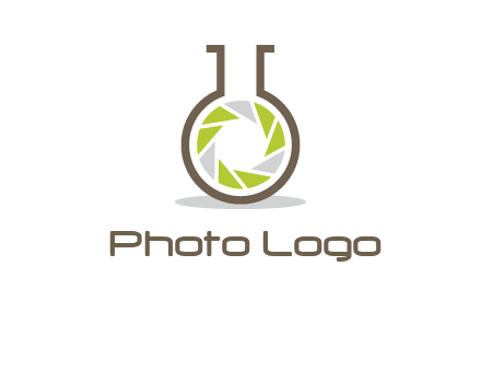 lens inside chemical flask icon
