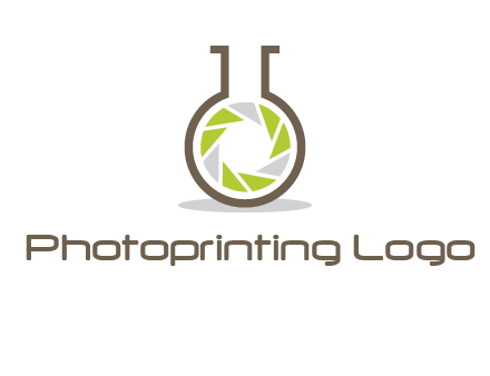 lens inside chemical flask icon