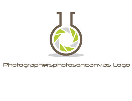lens inside chemical flask icon