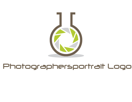 lens inside chemical flask icon
