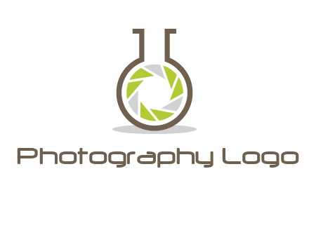 lens inside chemical flask icon