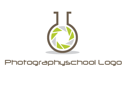 lens inside chemical flask icon