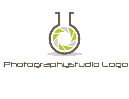 lens inside chemical flask icon