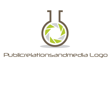 lens inside chemical flask icon