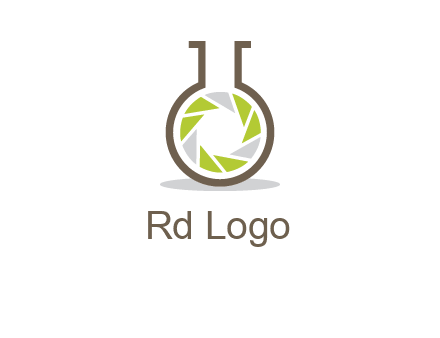 lens inside chemical flask icon