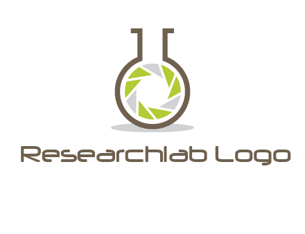 lens inside chemical flask icon