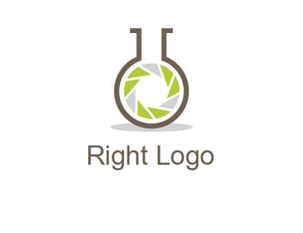 lens inside chemical flask icon
