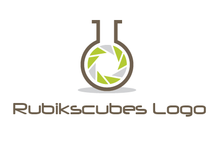 lens inside chemical flask icon