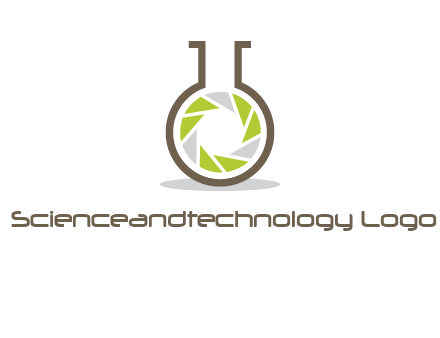 lens inside chemical flask icon