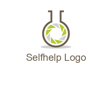 lens inside chemical flask icon