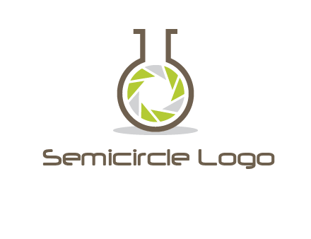 lens inside chemical flask icon
